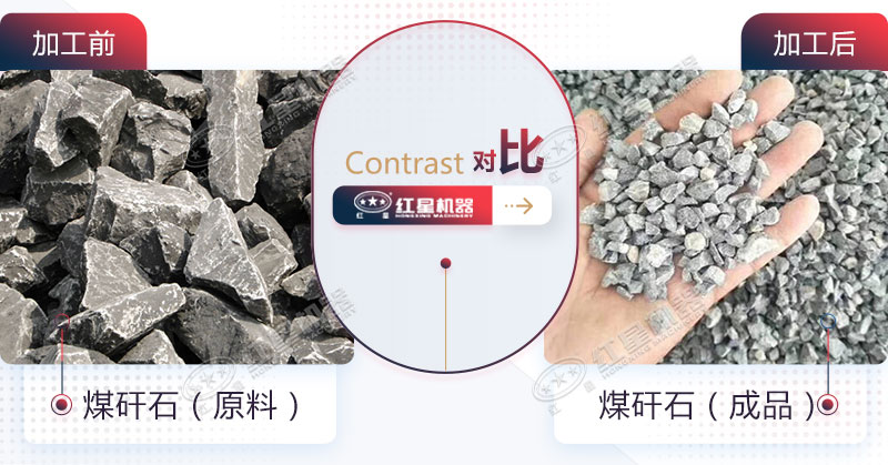 煤矸石的原料跟成品對(duì)比